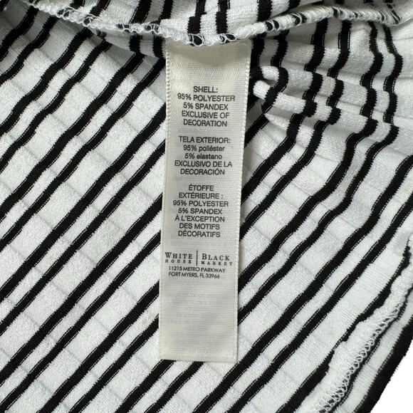 WHITE HOUSE BLACK MARKET *NEW* Textured Stripe Strappy Shoulder Top Size Large - Picture 8 of 11